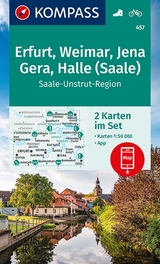 KOMPASS Wanderkarten-Set 457 Erfurt, Weimar, Jena, Gera, Halle (Saale) (2 Karten) 1:50.000 - 