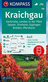 KOMPASS Wanderkarte 768 Kraichgau, Karlsruhe, Landau i. d. Pfalz, Speyer, Sinsheim, Eppingen, Bretten, Pforzheim 1:50.000 - 