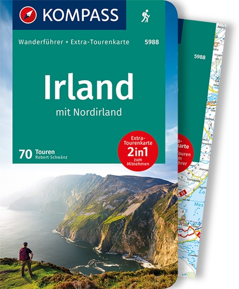 KOMPASS Wanderführer Irland mit Nordirland, 70 Touren mit Extra-Tourenkarte - Robert Schwänz