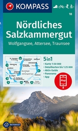 KOMPASS Wanderkarte 18 Nördliches Salzkammergut, Wolfgangsee, Attersee, Traunsee 1:50.000