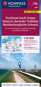 KOMPASS Fahrradkarte 3369 Fischland-Darß-Zingst, Rostock, Recknitz-Trebeltal, Mecklenburgische Schweiz 1:70.000 - 