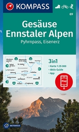 KOMPASS Wanderkarte 69 Gesäuse, Ennstaler Alpen, Pyhrnpass, Eisenerz 1:35.000 - 