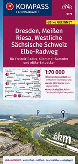 KOMPASS Fahrradkarte 3371 Dresden, Meißen, Westliche Sächsische Schweiz 1:70.000 - 