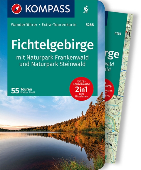 KOMPASS Wanderführer Fichtelgebirge mit Naturpark Frankenwald und Naturpark Steinwald, 55Touren mit Extra-Tourenkarte - Walter Theil