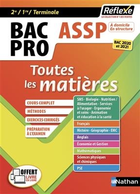 Bac pro ASSP, accompagnement, soins et services à la personne : toutes les matières, 2de, 1re, terminale