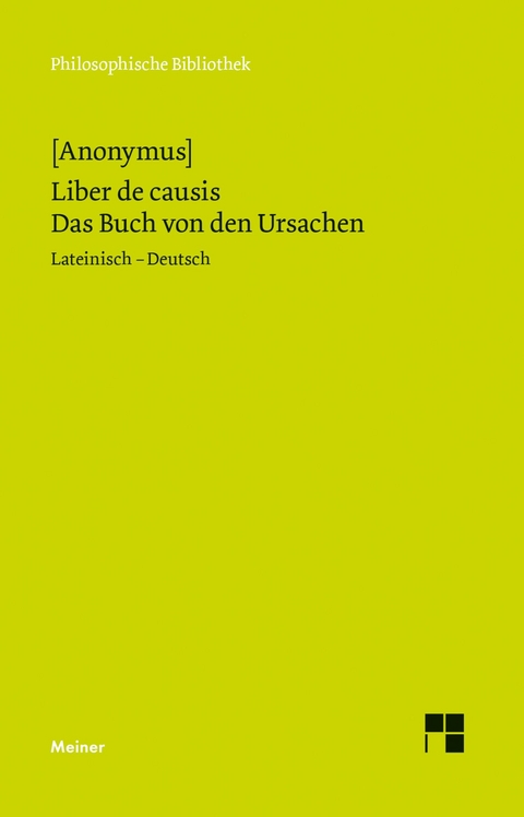 Liber de causis. Das Buch von den Ursachen -  Anonymus