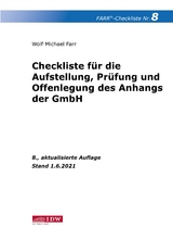 Farr, Checkliste 8 (Anhang der GmbH), 8. A. - Farr, Wolf-Michael