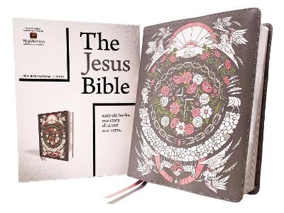 The Jesus Bible Artist Edition, NIV, Leathersoft, Gray Floral, Comfort Print