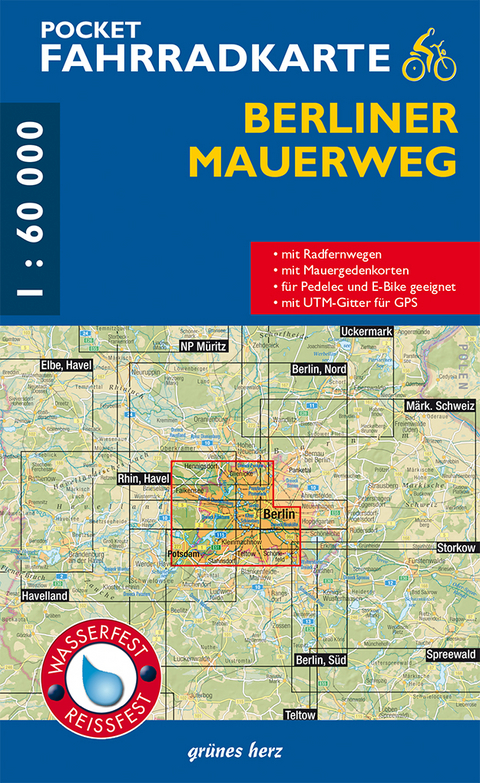 Pocket-Fahrradkarte Berliner Mauerweg