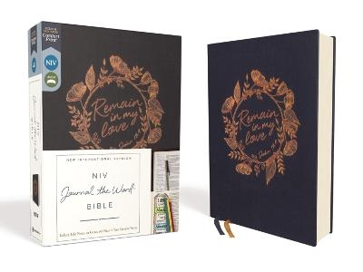 NIV, Journal the Word Bible (With Space for Your Own Artwork), Cloth over Board, Navy, Red Letter, Comfort Print -  Zondervan