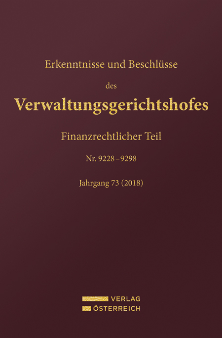 Erkenntnisse und Beschlüsse des Verwaltungsgerichtshofes - 