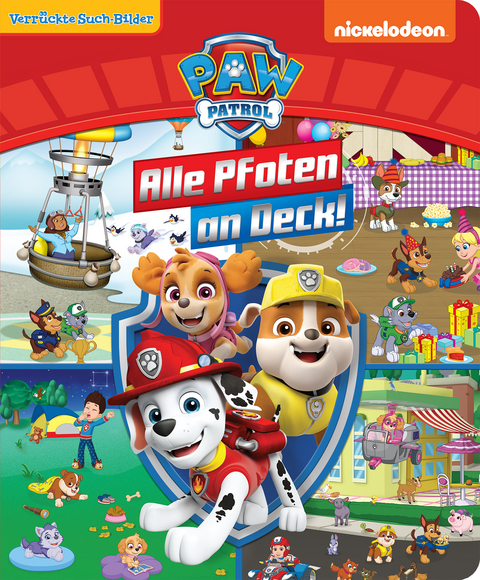 PAW Patrol - Alle Pfoten an Deck! - Verrückte Such-Bilder, groß - Wimmelbuch - Pappbilderbuch mit wattiertem Umschlag - 