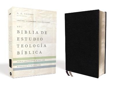 Nvi, Biblia de Estudio Teología Bíblica, Interior a Cuatro Colores, Piel Reciclada, Negro - 