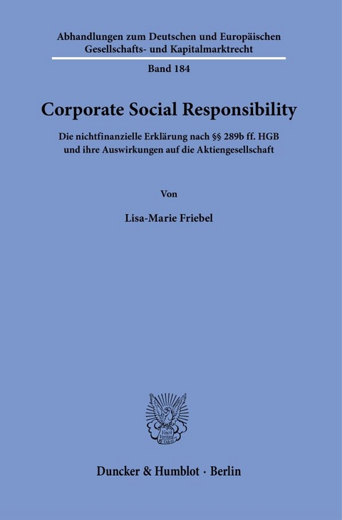 Corporate Social Responsibility. - Lisa-Marie Friebel