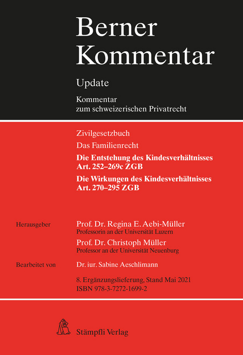 Kindesrecht, Art. 252–295 ZGB, 8. Ergänzungslieferung - 