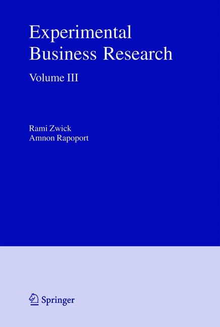 Experimental Business Research - 