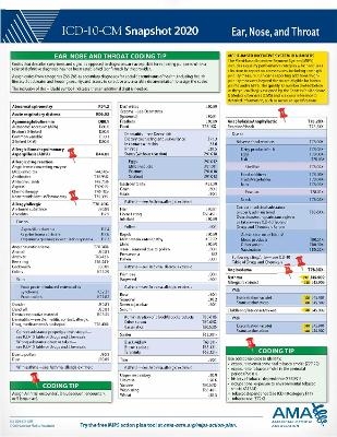 ICD-10-CM 2020 Snapshot Coding Card: Ear, Nose, and Throat -  American Medical Association