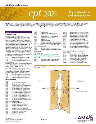 CPT 2021 Express Reference Coding Card: Physical Medicine and Rehabilitation -  American Medical Association