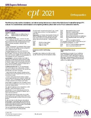 CPT 2021 Express Reference Coding Card: Orthopaedics -  American Medical Association