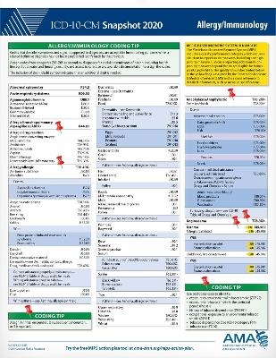 ICD-10-CM 2020 Snapshot Coding Card: Allergy/Immunology -  American Medical Association