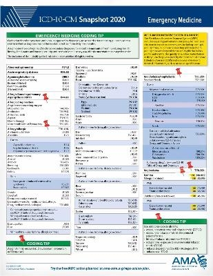 ICD-10-CM 2020 Snapshot Coding Card: Emergency Medicine -  American Medical Association