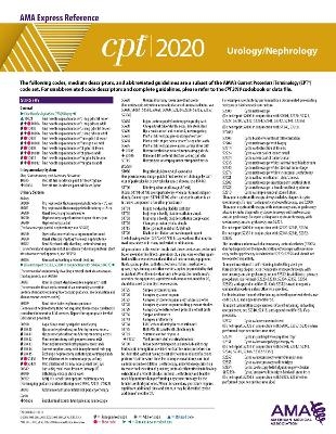 CPT 2020 Express Reference Coding Card: Urology/Nephrology -  American Medical Association