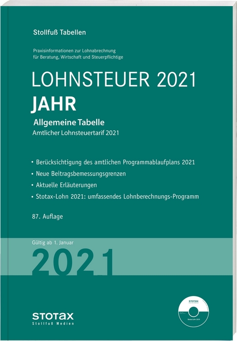 Tabelle, Lohnsteuer 2021 Jahr