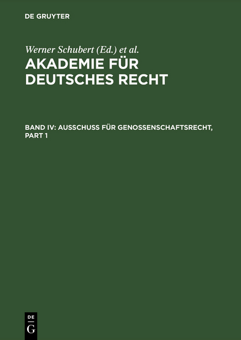 Ausschuß für Genossenschaftsrecht - 