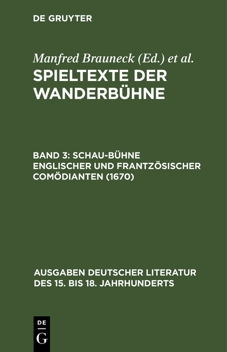 Schau-Bühne englischer und frantzösischer Comödianten (1670) - 