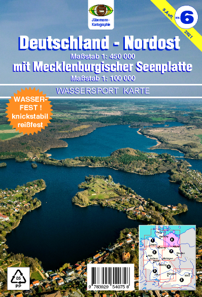 Wassersport-Wanderkarte / Deutschland Nordost für Kanu- und Rudersport - Erhard Jübermann