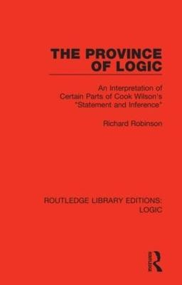 The Province of Logic - Richard Robinson