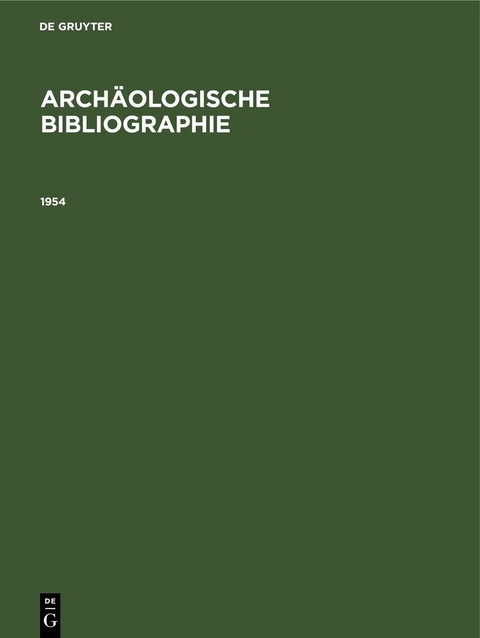 Archäologische Bibliographie / 1954 - 